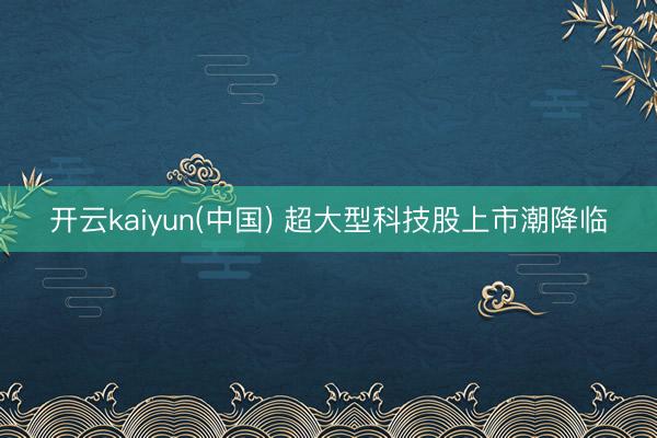 开云kaiyun(中国) 超大型科技股上市潮降临